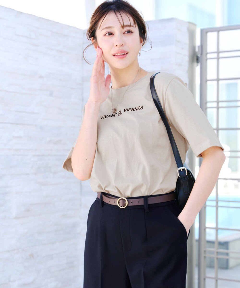 Tiaclasse 【洗える】刺繍ロゴシンプルTシャツ 