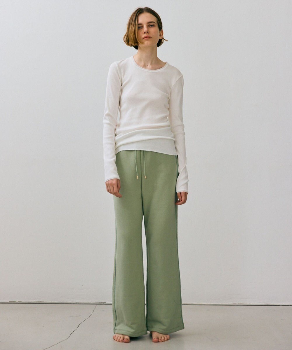 BEIGE， 【BEIGE,ecru/WEB限定・洗える】LOOP BACK / コットンワイドストレートパンツ 