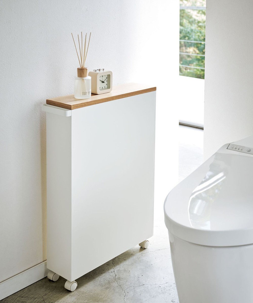 tower ハンドル付きスリムトイレラック タワー ホワイト 