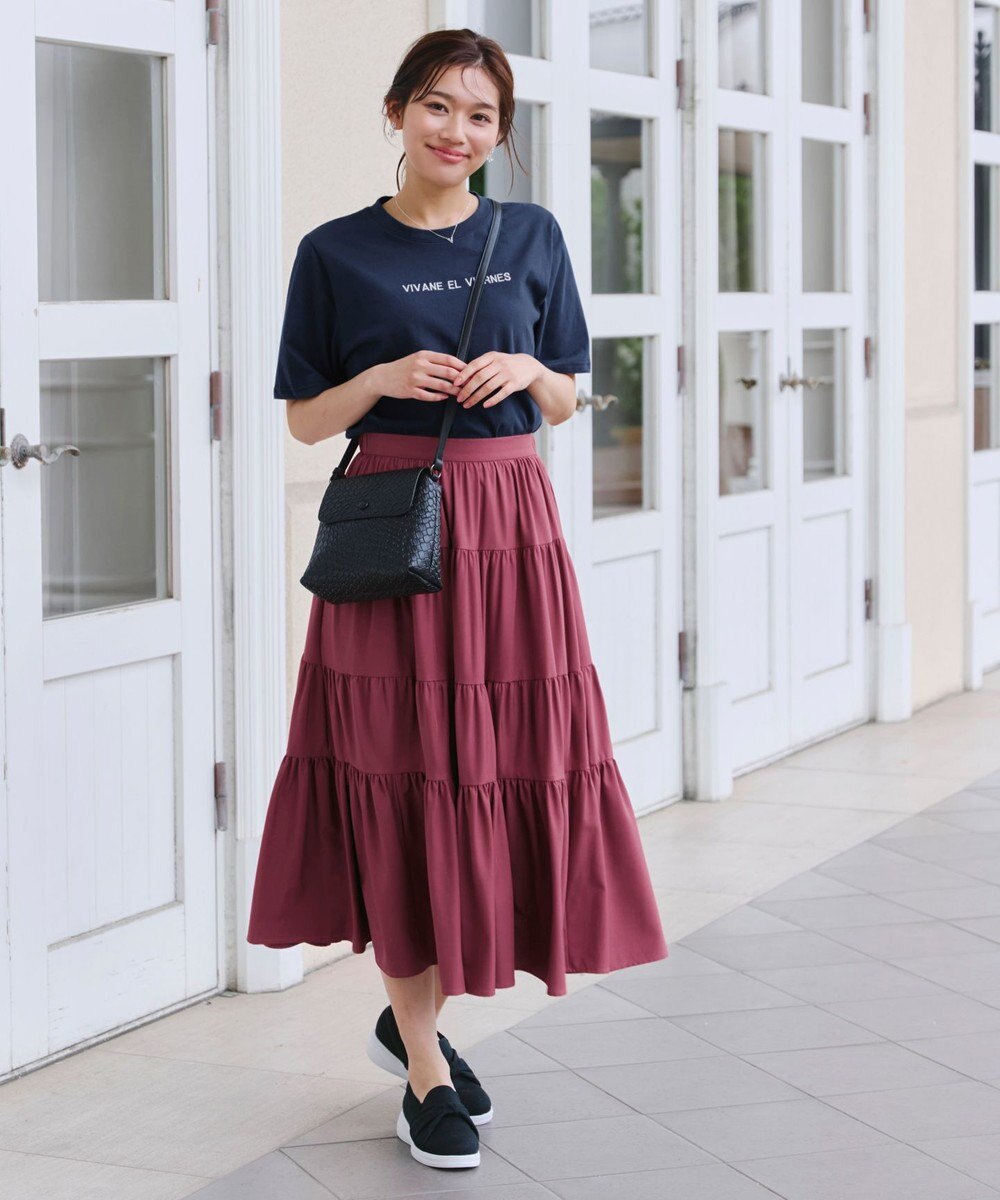 Tiaclasse 【洗える】刺繍ロゴシンプルTシャツ 