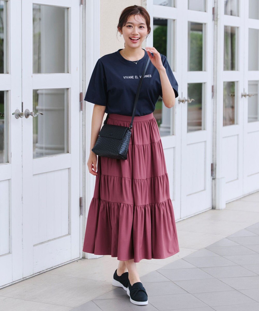 Tiaclasse 【洗える】刺繍ロゴシンプルTシャツ 