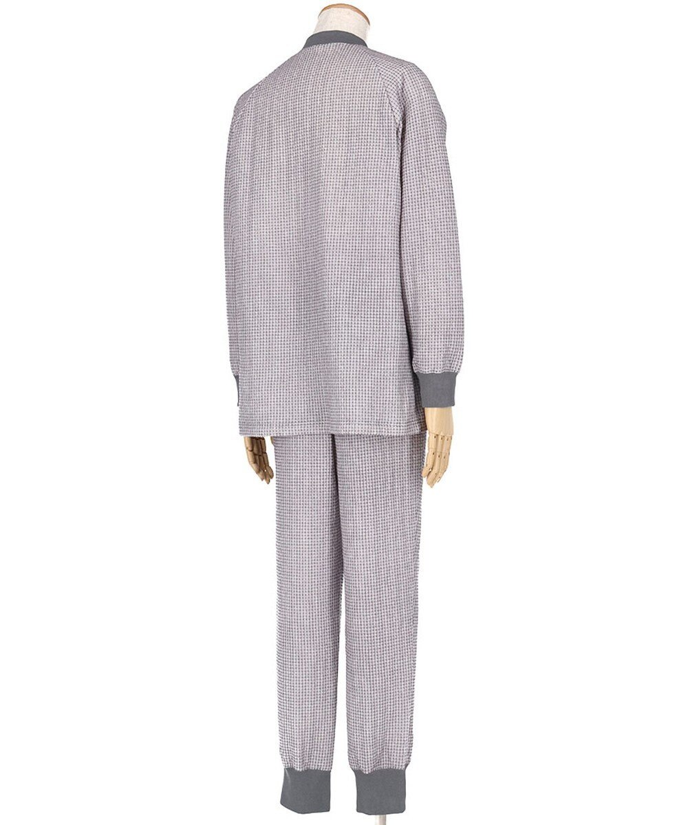 ワコール／睡眠科学 メンズ パジャマ 長袖 長ズボン 綿混(本体) あったか YGW473 睡眠科学／ワコール 