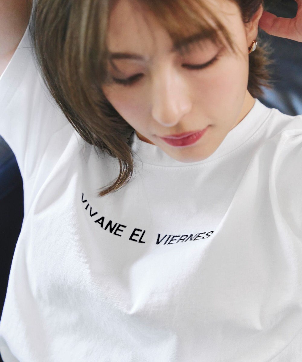 Tiaclasse 【洗える】刺繍ロゴシンプルTシャツ 