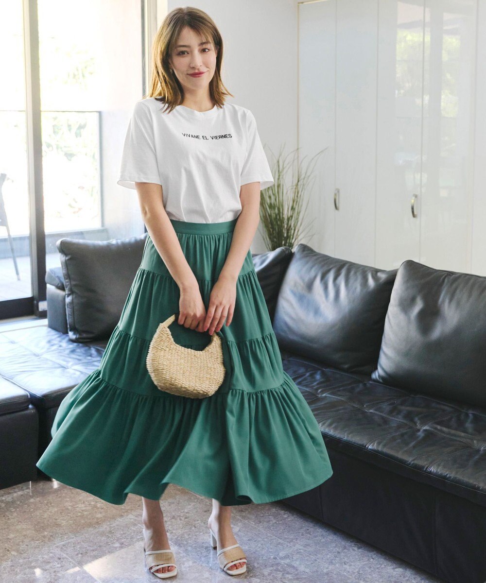 Tiaclasse 【洗える】刺繍ロゴシンプルTシャツ 