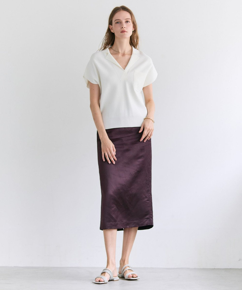 BEIGE， NADIA / ストレッチ スキッパーニット 