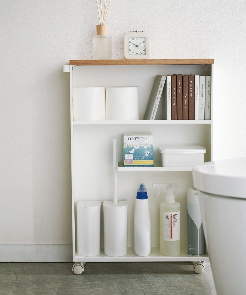 tower ハンドル付きスリムトイレラック タワー ホワイト 