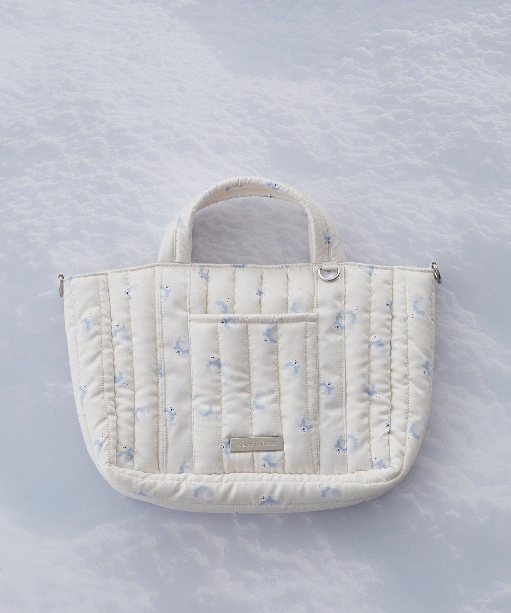 Maison de FLEUR シロクマキルトショルダーバッグ 