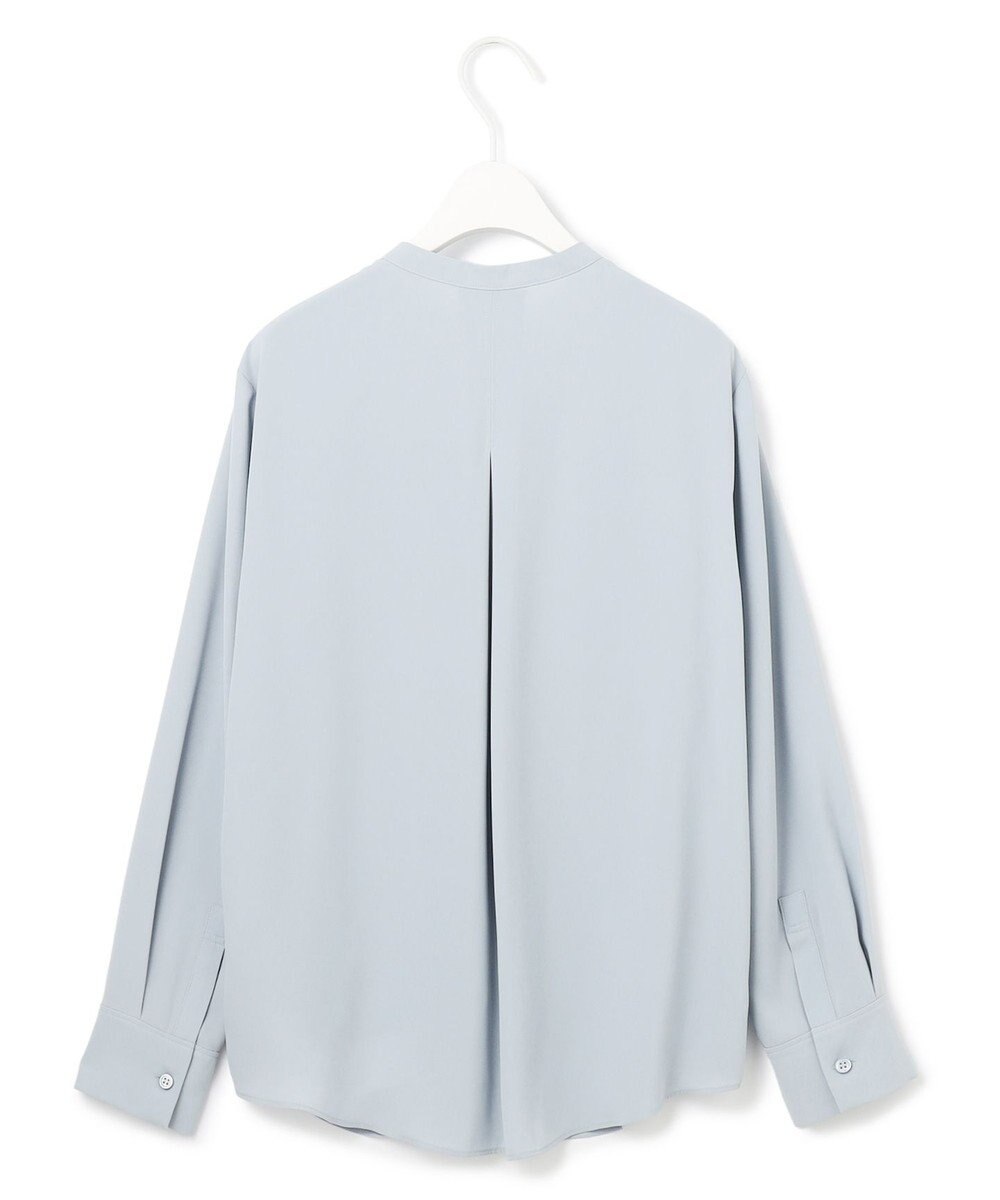 ICB L 【UVケア・速乾・洗える】BackSatinAmunzen バンドカラーブラウス 