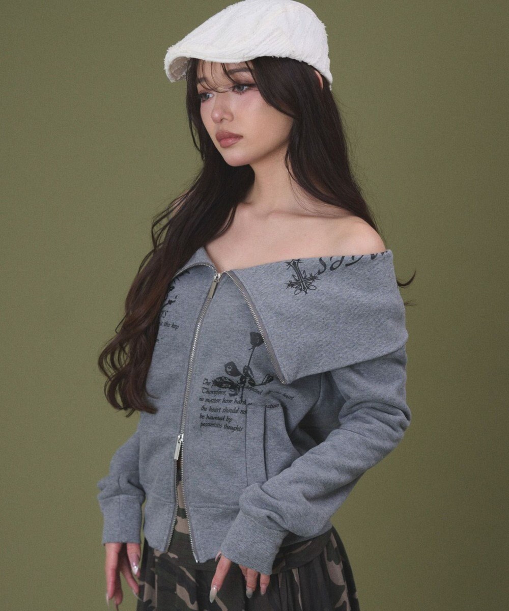 WEGO オフショルグラフィックスウェット 