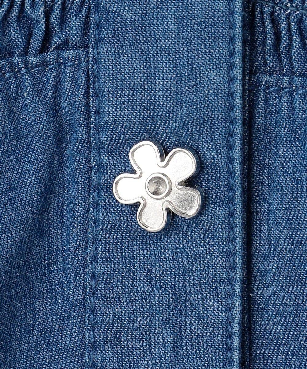 組曲 KIDS 【110-140㎝】 フラワーボタンデニムワンピース 