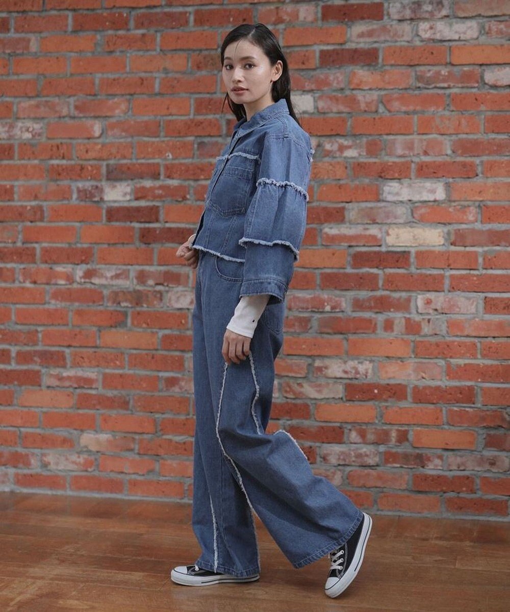 Green Parks ・ＤＯＵＢＬＥ　ＦＬＡＧＳ　フレアスリーブＧジャン 