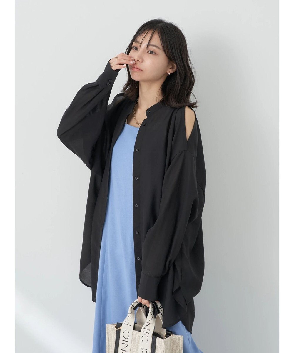 earth music&ecology ショルダースリットシャツ 