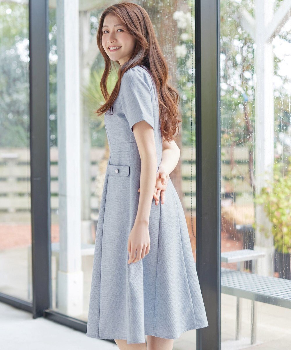 Tiaclasse 半袖サマーツイードワンピース 
