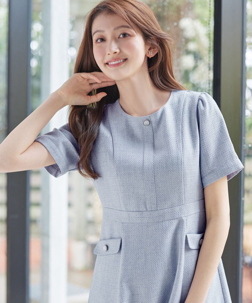 Tiaclasse 半袖サマーツイードワンピース 