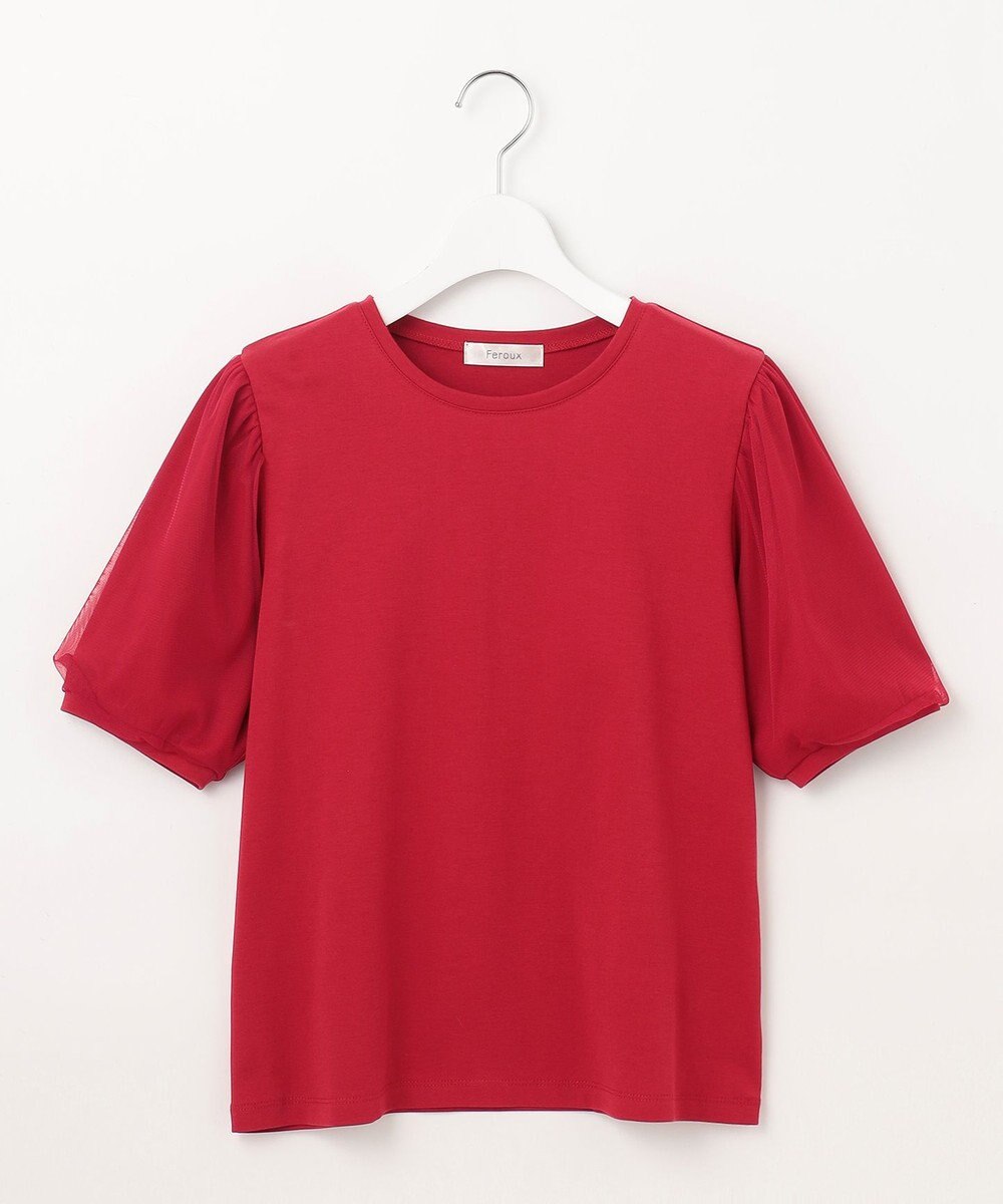 Feroux チュールパフスリーブ プルオーバー 