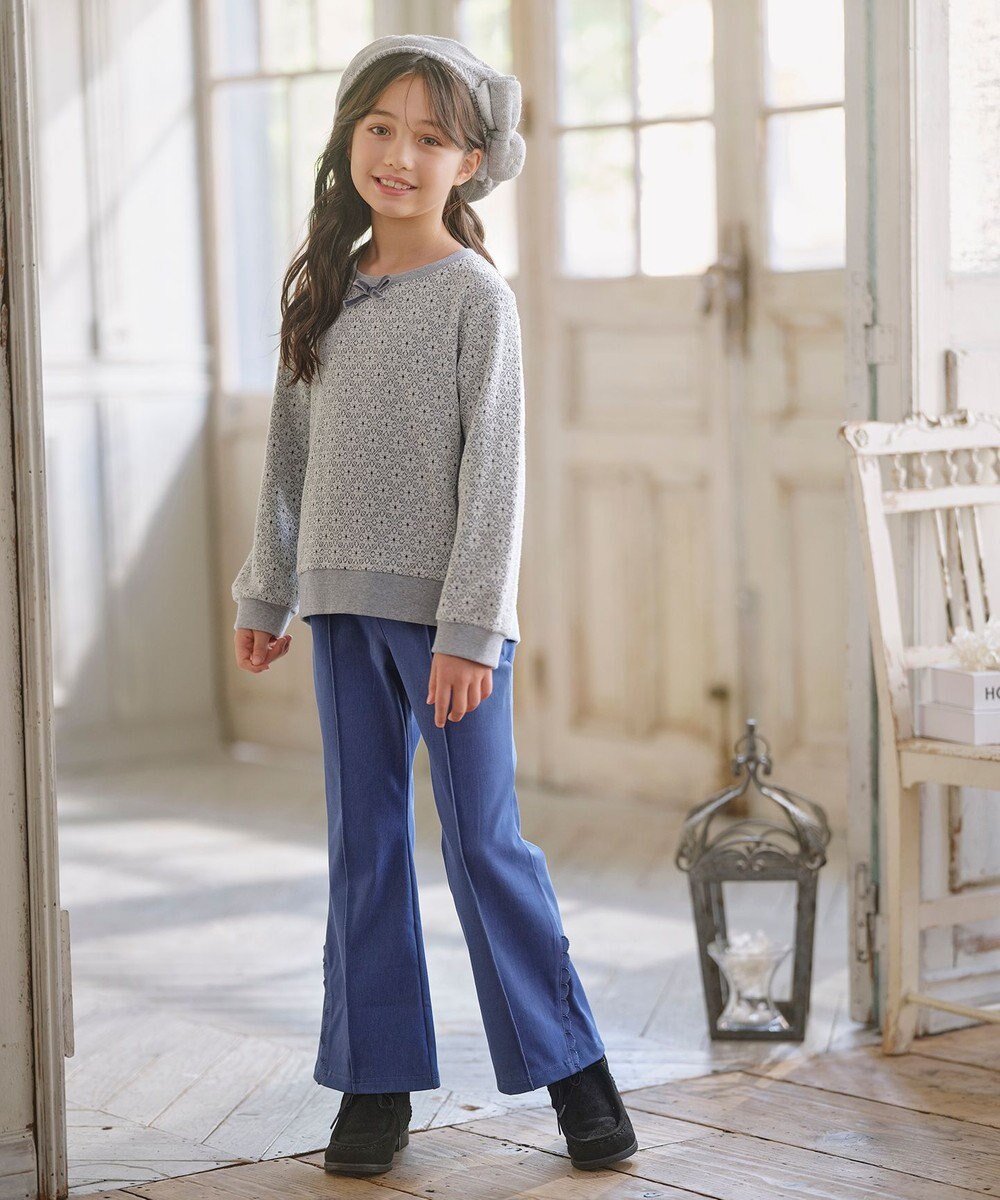 組曲 KIDS 【150-160㎝】 フロストフラワージャガード トレーナー 