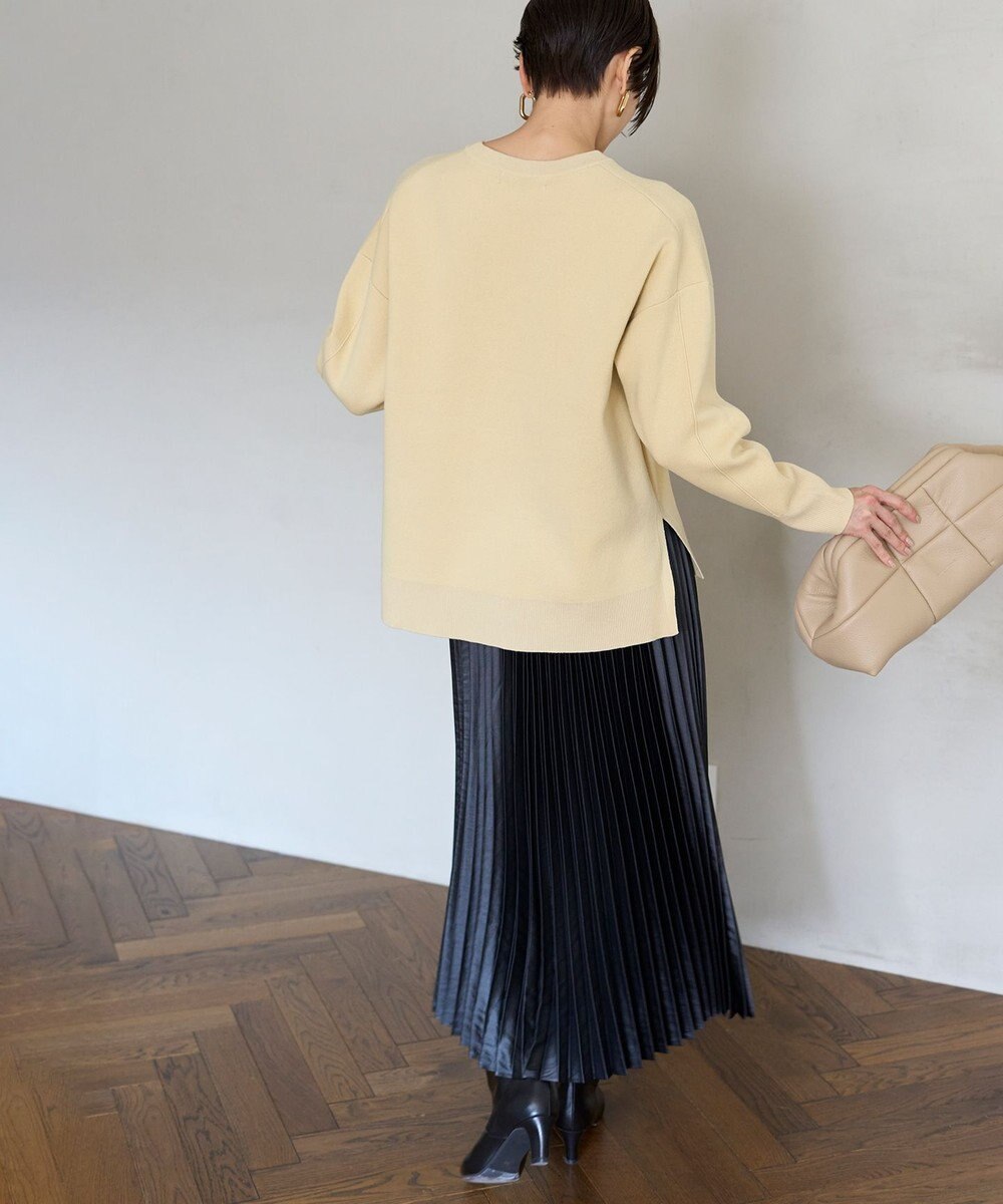 UNFILO 【洗える】スポンジ ニット プルオーバー 