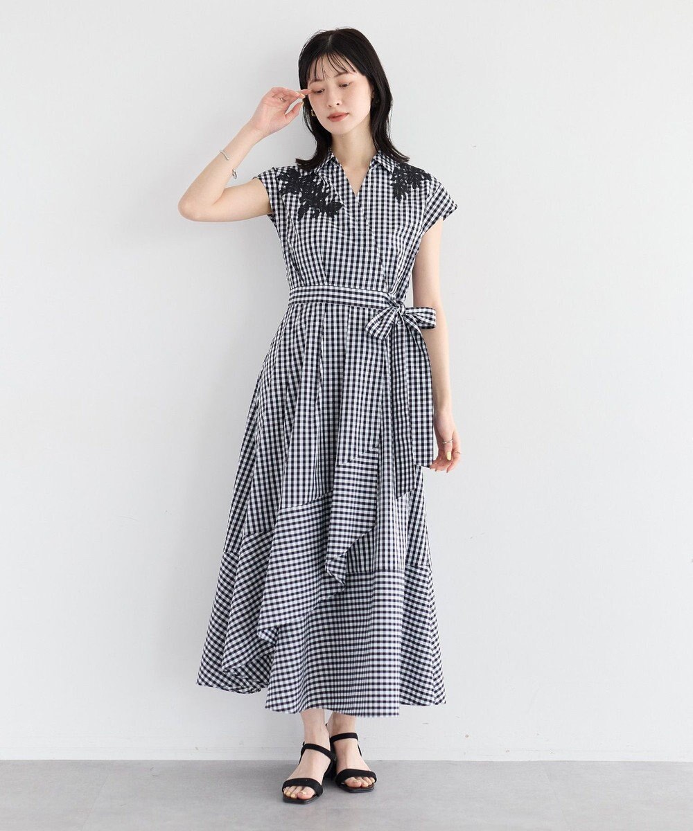 YECCA VECCA フラワーレースカシュクールワンピース 