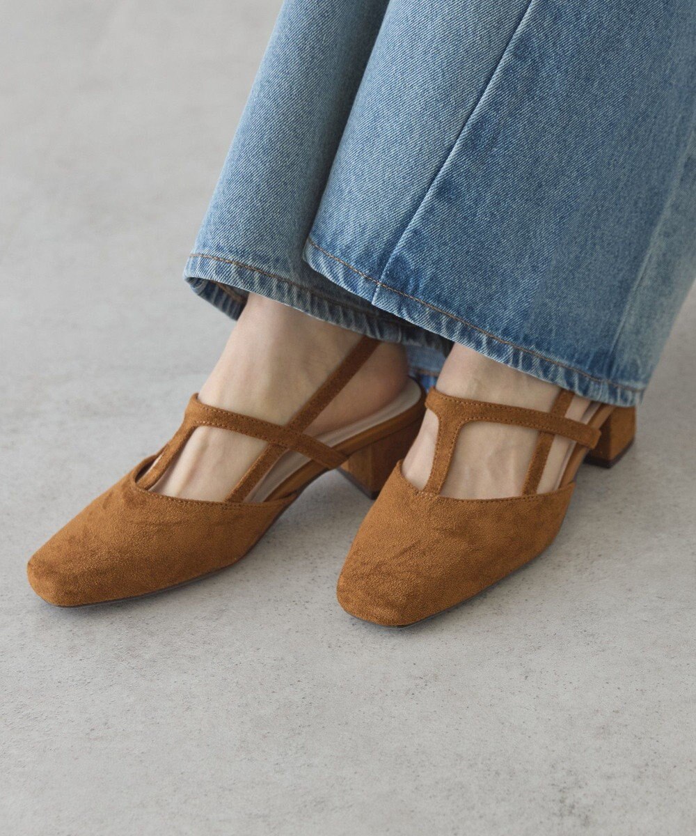 AMERICAN HOLIC Tストラップスクエアパンプス 