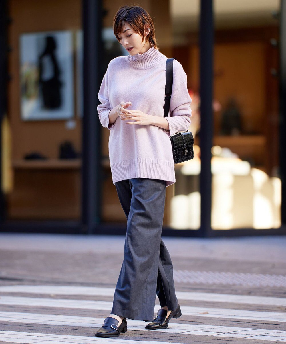 ICB 【洗える】 TWブロード ワイドストレートパンツ 