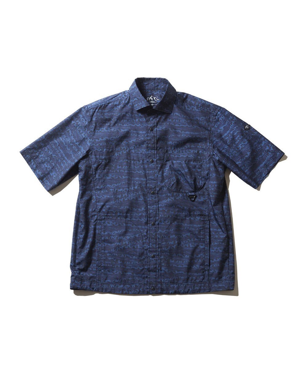 JOSEPH ABBOUD MOUNTAIN エンボスサファリカモ 半袖シャツ 