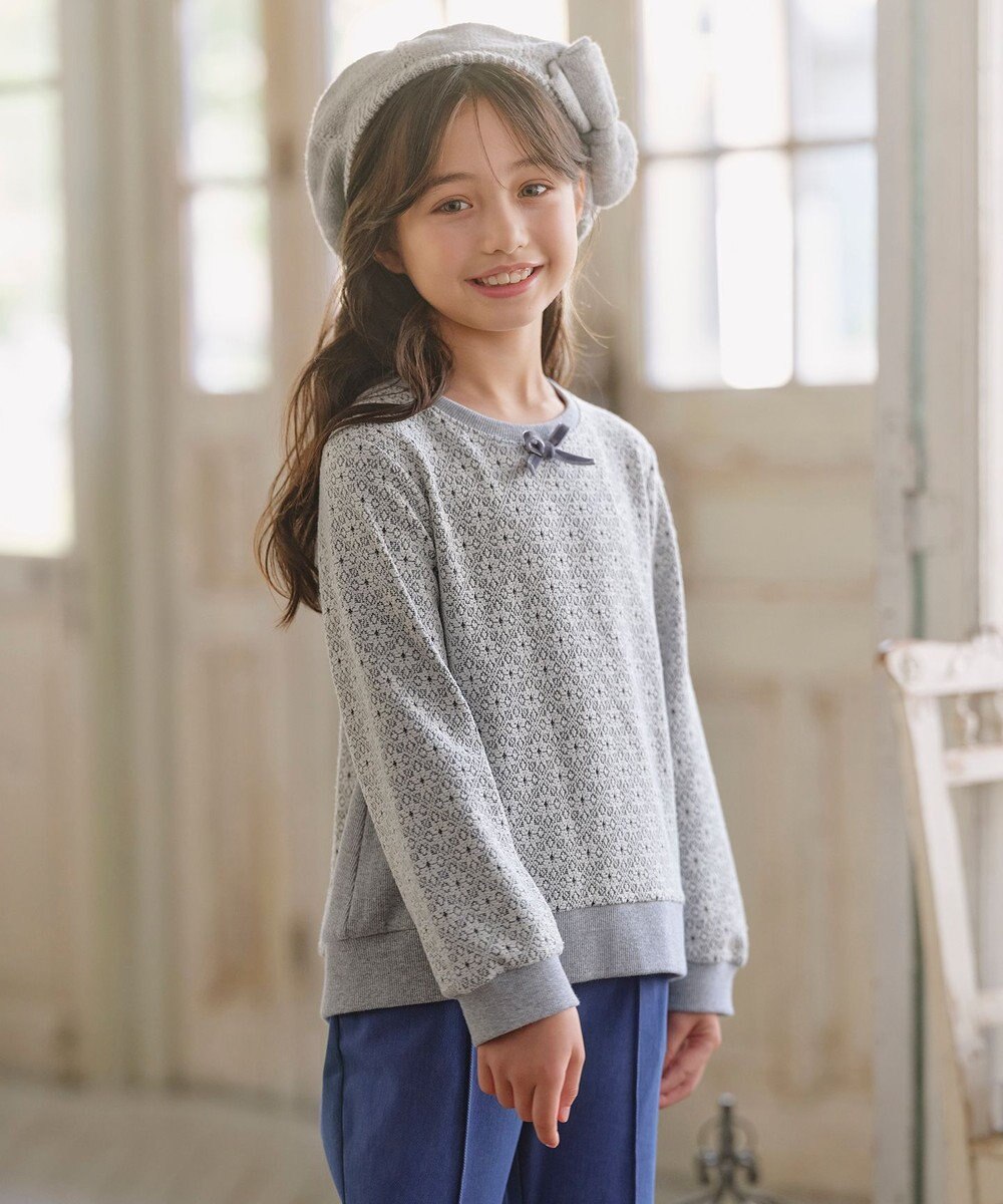 組曲 KIDS 【150-160㎝】 フロストフラワージャガード トレーナー 