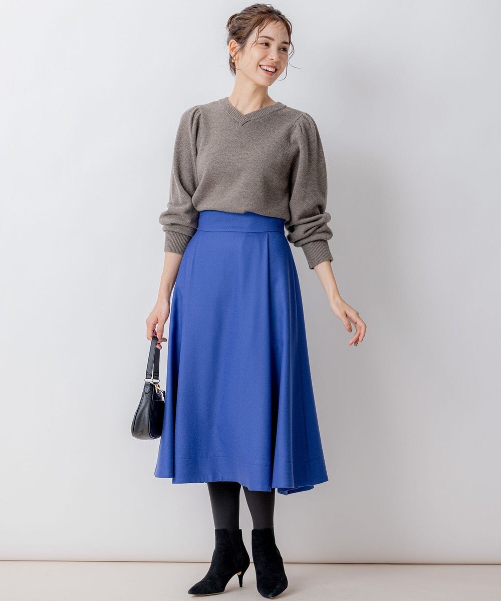 組曲 【WEB一部店舗限定】ウールジョーゼット フレアスカート 