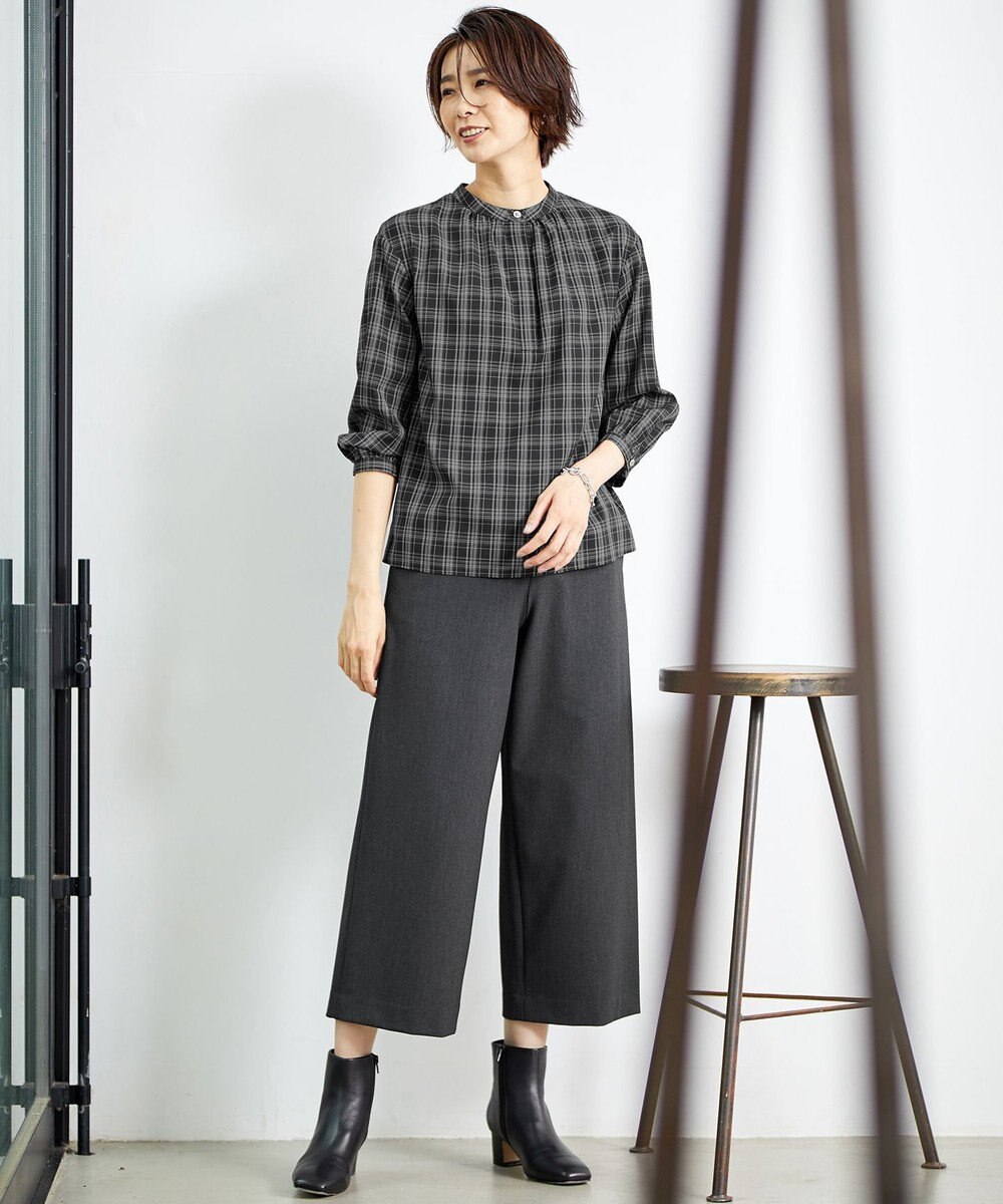 J.PRESS LADIES S 【洗える】アルガンシルク ワイドパンツ 