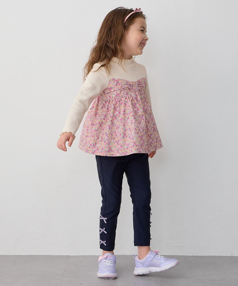 ANY KIDS ドッキング花柄カットソー 