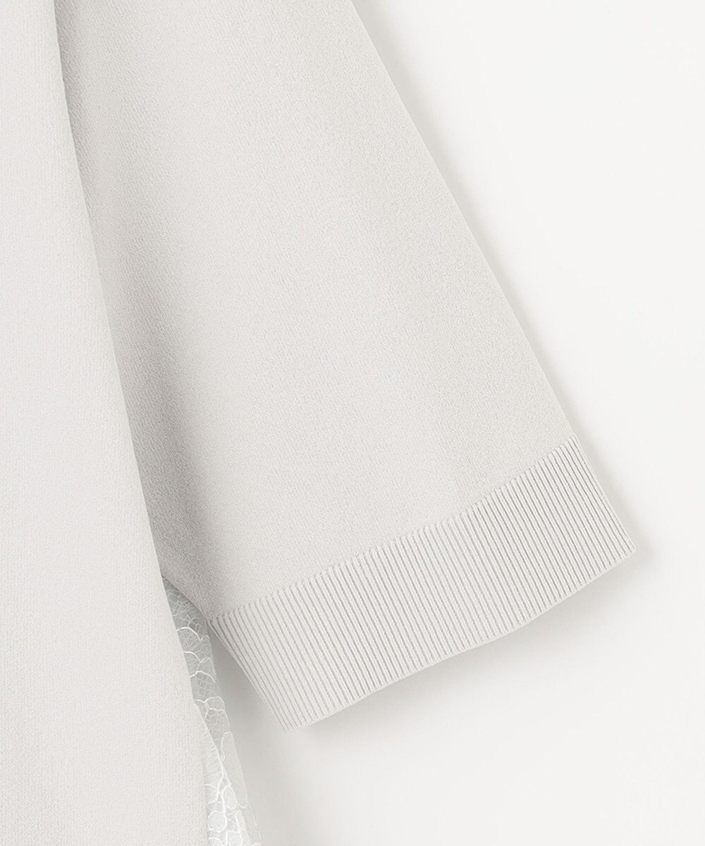 自由区 【洗える】クレープストレッチ バックレース ニット 