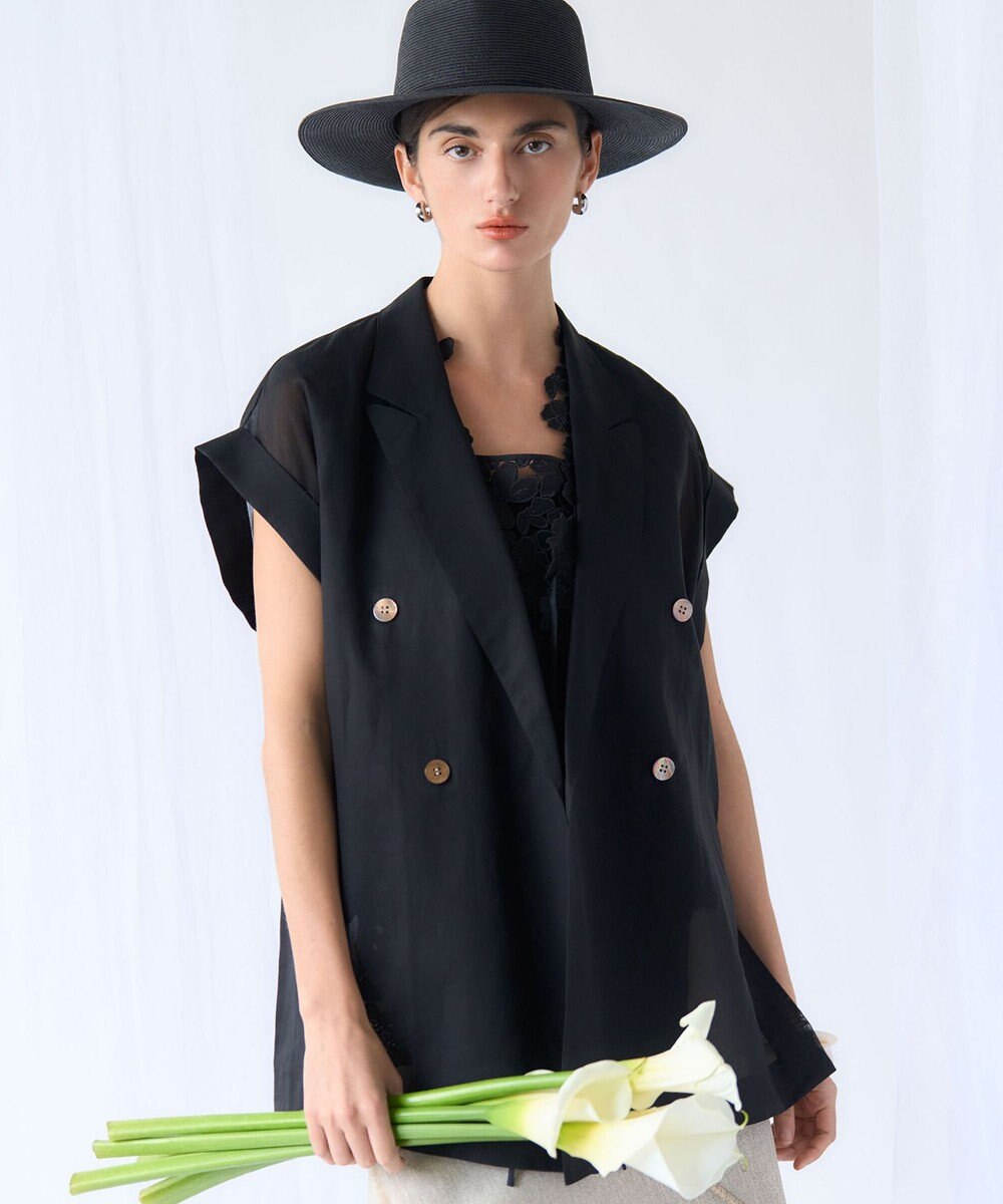 23区 【GOLD LABEL/見上愛さん着用】エンブロイダリーレース ジレ 