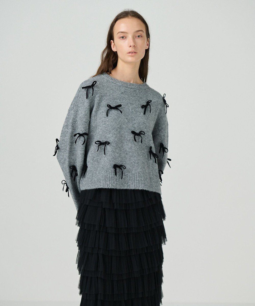 GRACE CONTINENTAL リボンニットトップ 