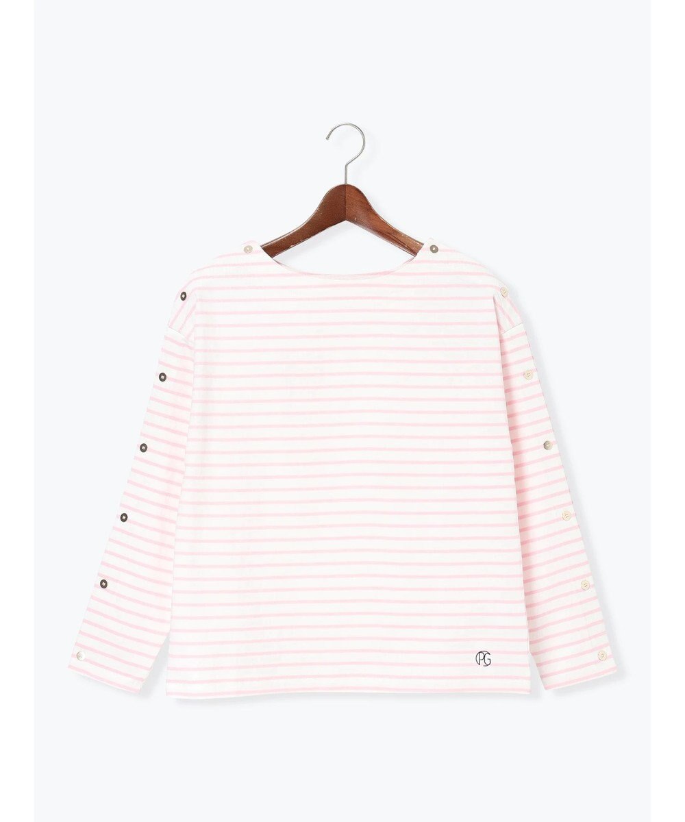 Te chichi ショルダー釦ボーダーカットソー 