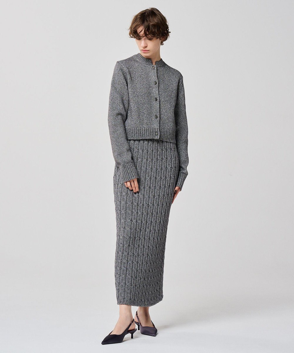 uncrave 【手洗い可】グロッシー ニット スカート（uncrave WHITE） 