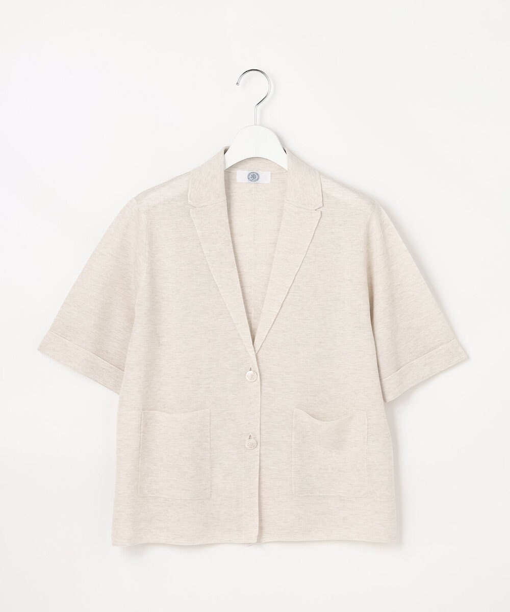 J.PRESS LADIES Vis/Peスパーク ハーフスリーブ ニットジャケット 
