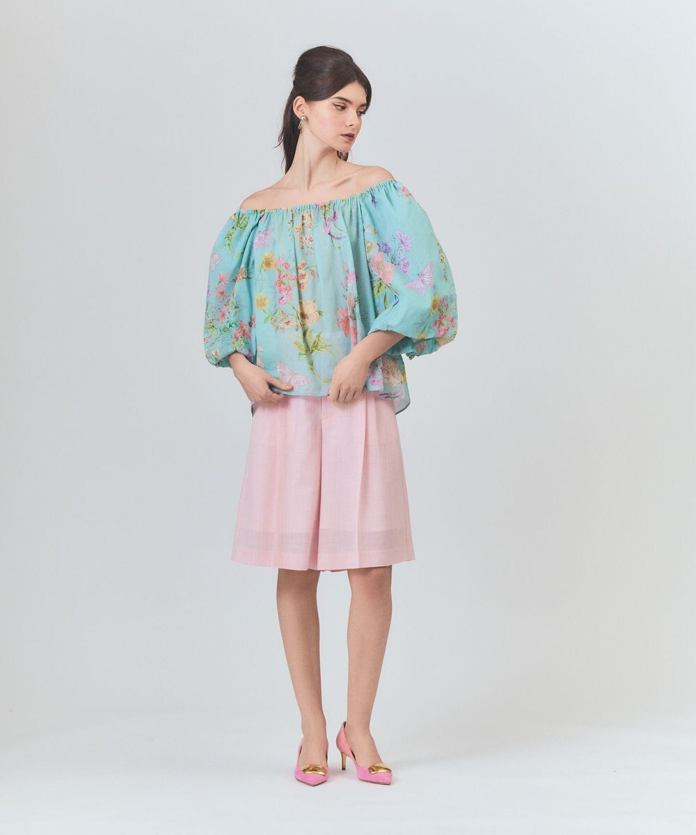 GRACE CONTINENTAL ボタニカルドレープブラウス 