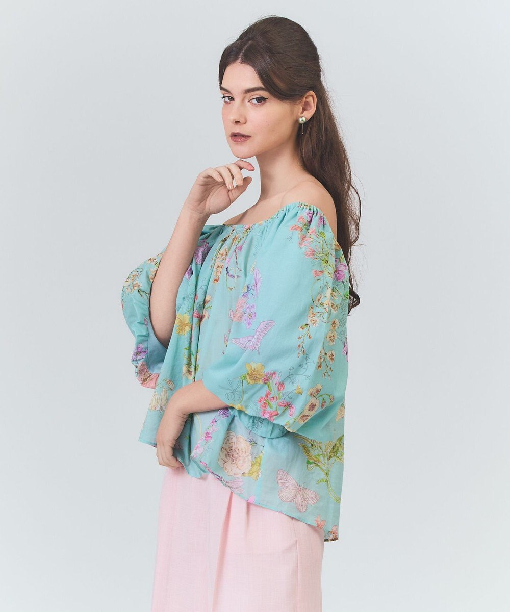 GRACE CONTINENTAL ボタニカルドレープブラウス 