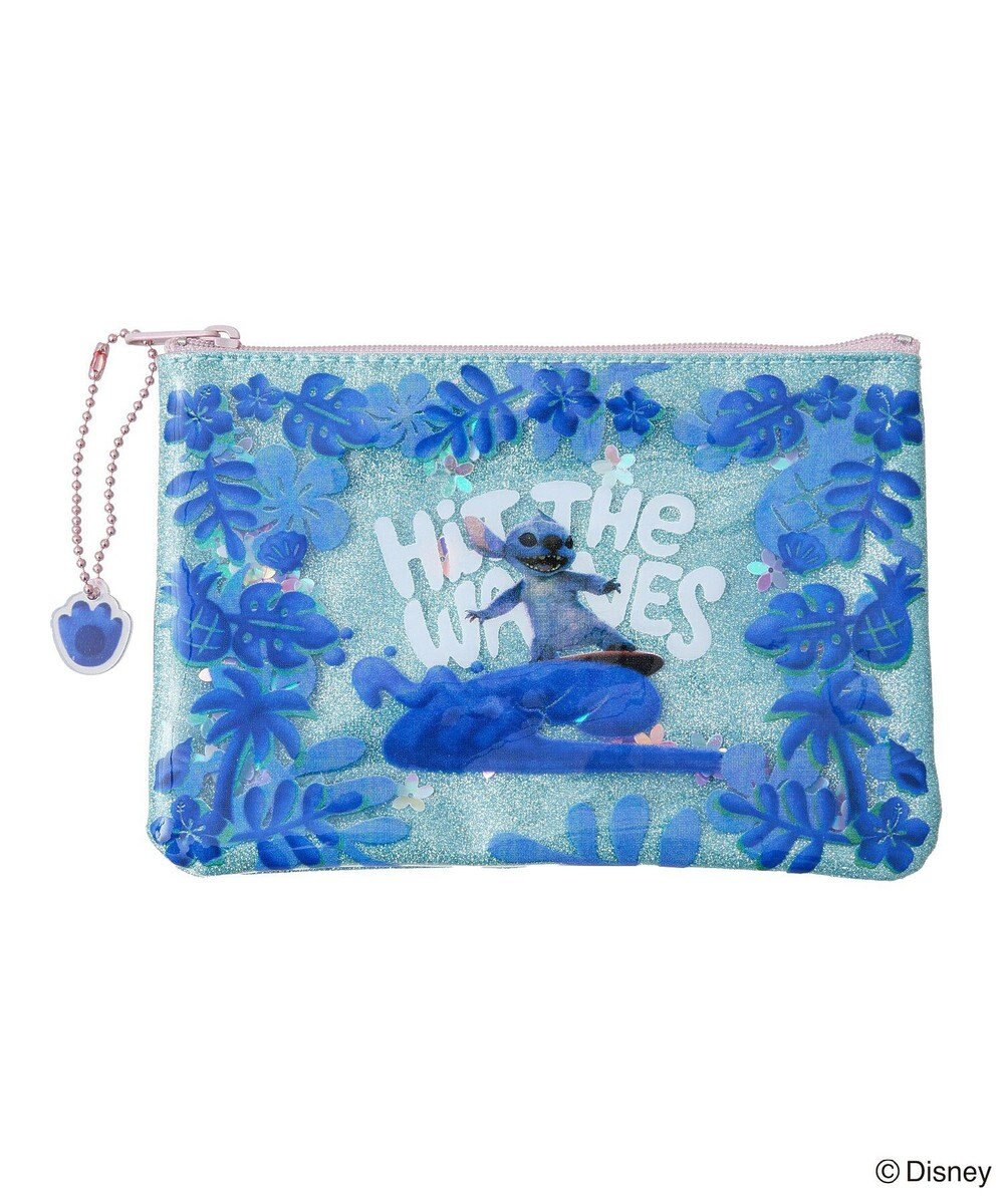 Green Parks スティッチ／チャーム付きラメビニールポーチ 