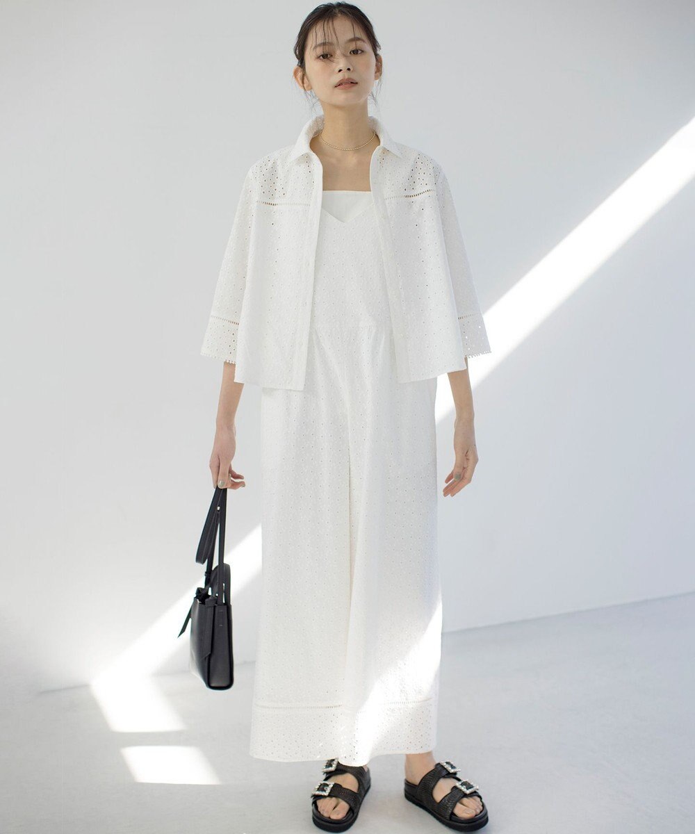 組曲 S エンブロイダリーレース襟付 ブラウス 