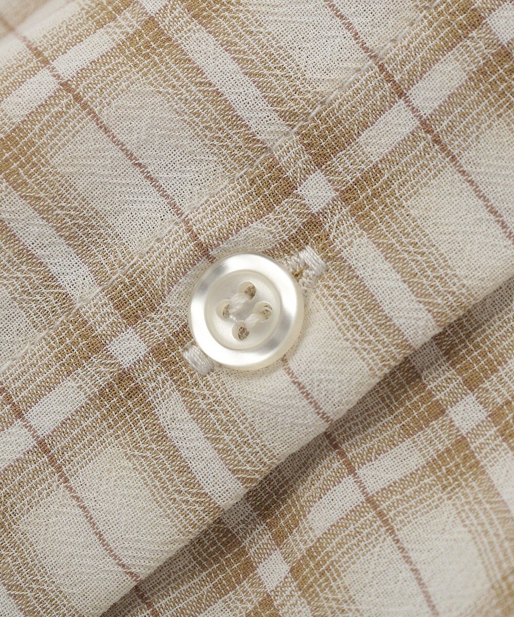 earth music&ecology シャーリングスリーブチェックシャツ 