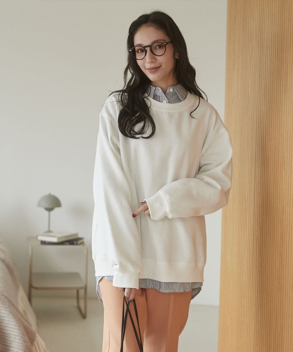 WEGO 【ユニセックス着用ITEM/裏起毛】リラックスフィットスウェットプルオーバー 