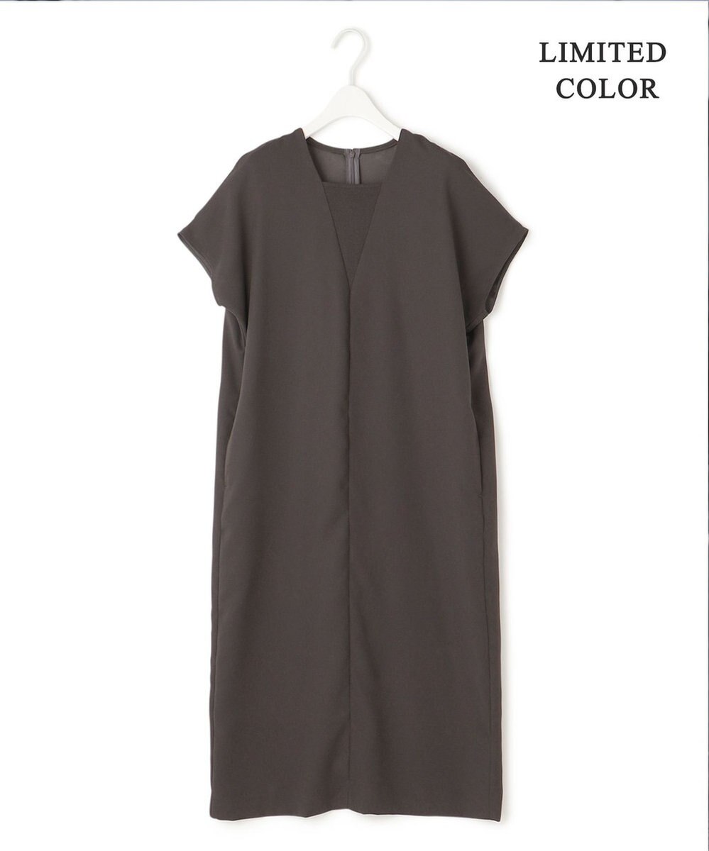 ICB 【接触冷感・UVケア・速乾・洗える】FluidBackSatin レイヤードデザインワンピース 