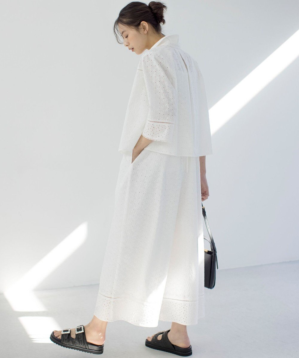 組曲 S エンブロイダリーレース襟付 ブラウス 