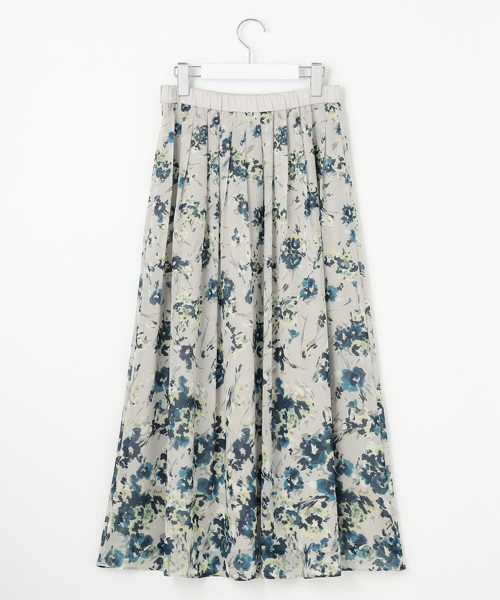 自由区 L 【洗える】オータムダリアプリント スカート 