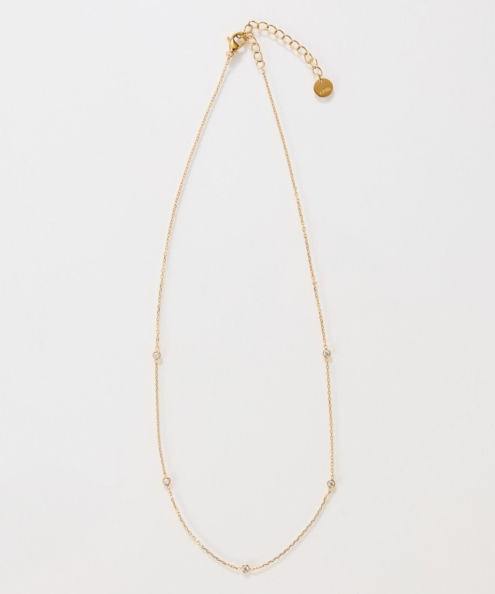 Phoebe 【金属アレルギー対応】ステーションビジューチョーカー/サージカルステンレス/38cm～43cm 