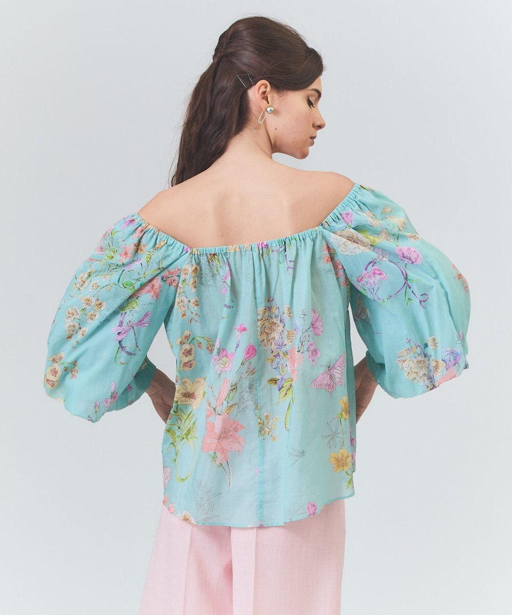 GRACE CONTINENTAL ボタニカルドレープブラウス 