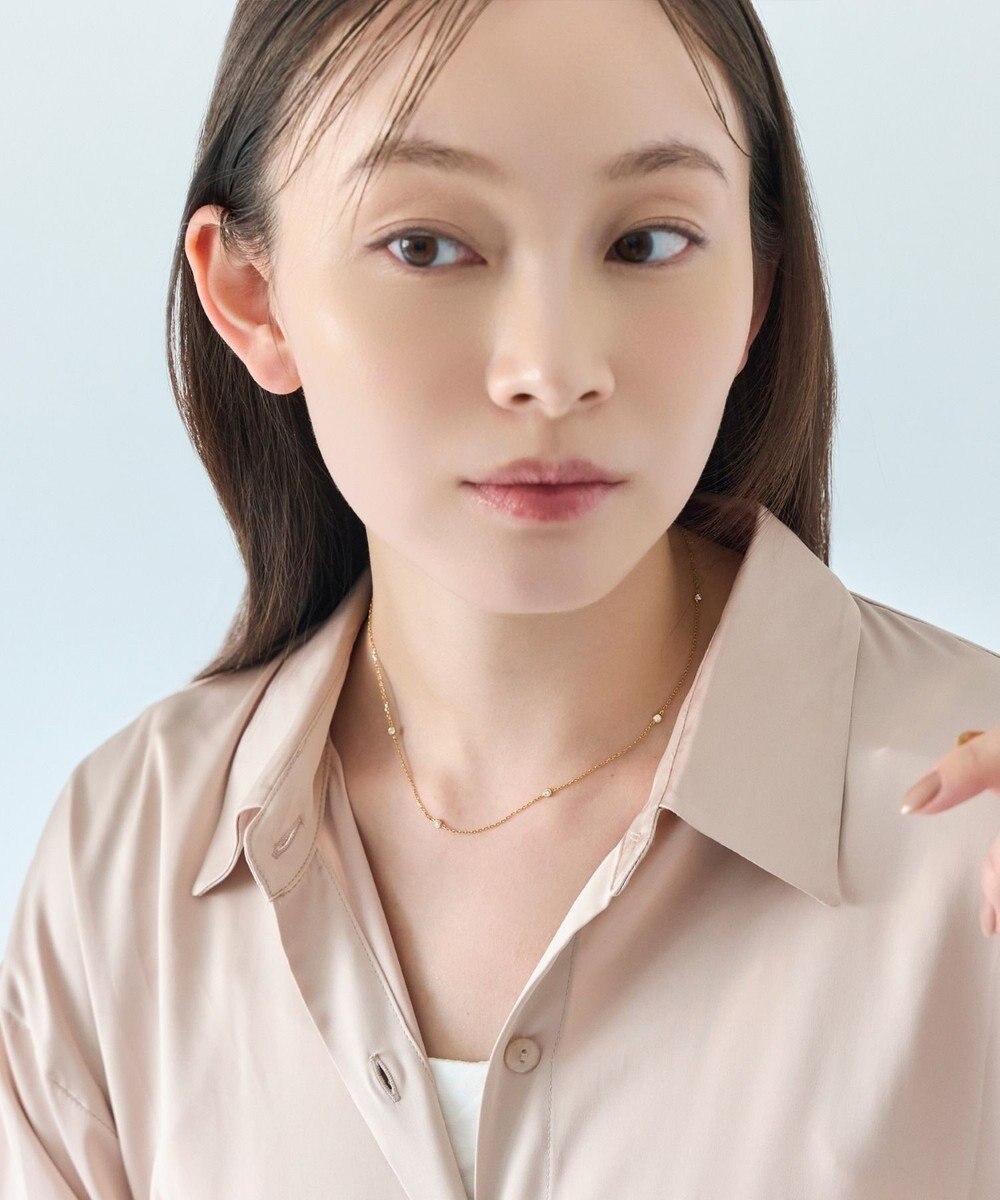 Phoebe 【金属アレルギー対応】ステーションビジューチョーカー/サージカルステンレス/38cm～43cm 