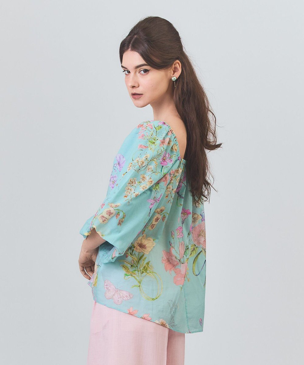 GRACE CONTINENTAL ボタニカルドレープブラウス 