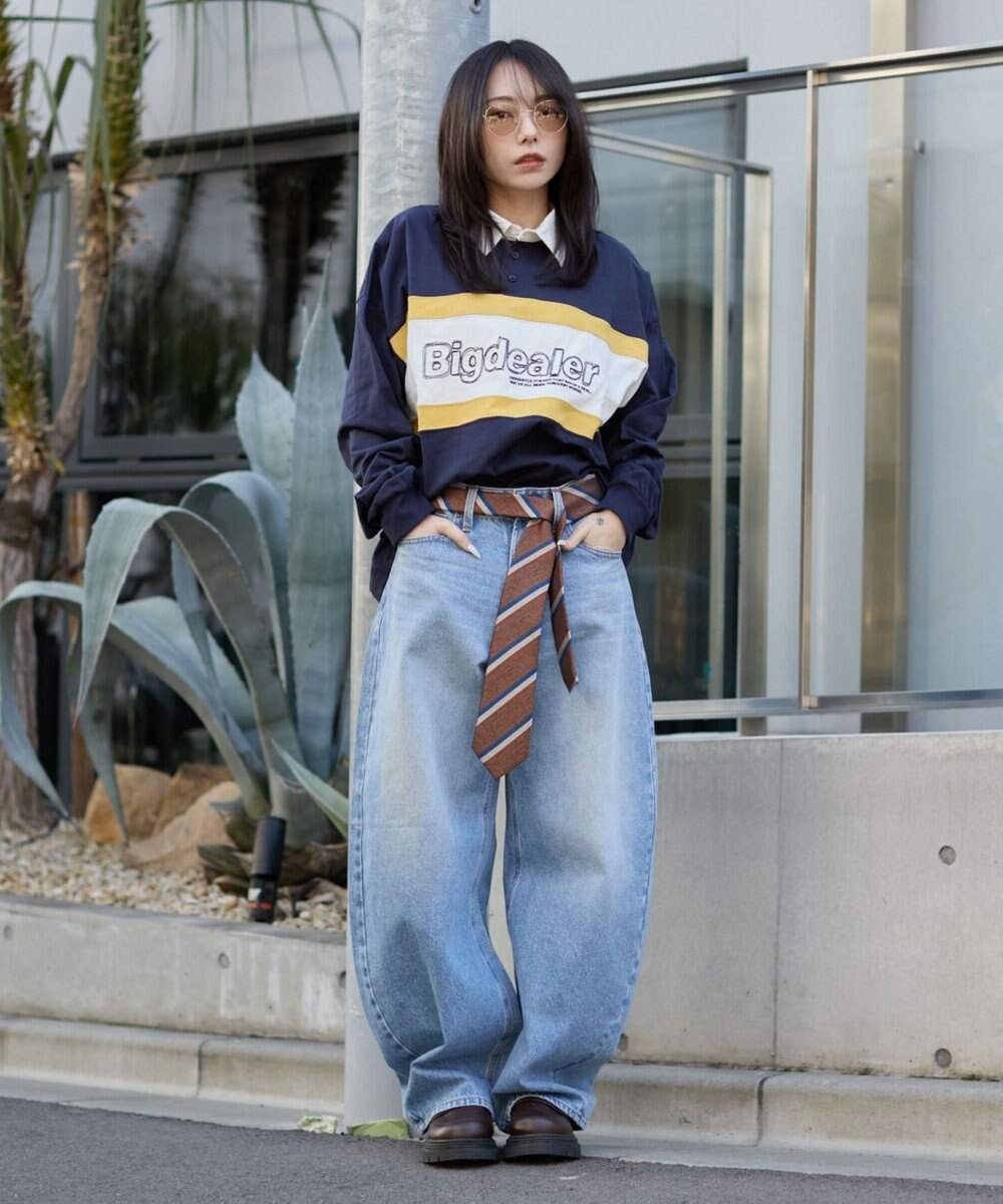 WEGO 【ユニセックス着用ITEM】ステッチロゴラガーシャツ 