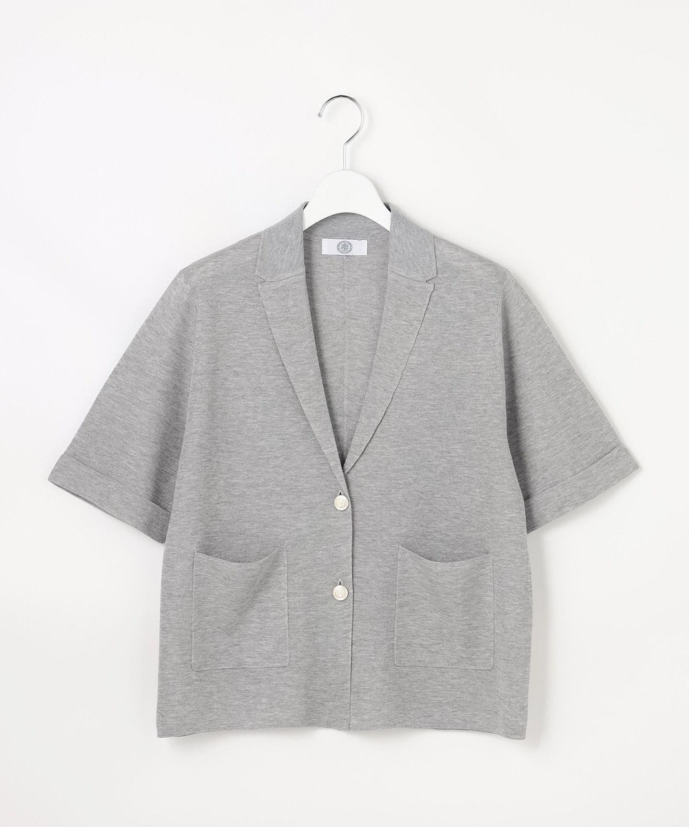 J.PRESS LADIES Vis/Peスパーク ハーフスリーブ ニットジャケット 